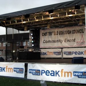 The Stage In Use At A Fireworks Display.